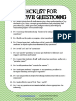 Higher Order Thinking Checklist