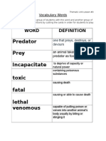 Rainforest Vocabulary Game