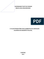 TCC - Sirlei Lucia Kraczkowski - Direito - O Valor Probatório Dos Atos Do Inquérito Policial