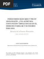 Fideicomiso Bancario y Trust Anglosajón: ¿Una Acertada Conjunción? Implicancias en El Derecho Familiar y Sucesorio Peruano