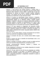 Ley 24.417 (1995) Protección Contra La Violencia Familiar.