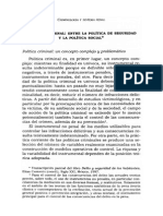 Política Criminal: Entre La Política de Seguridad y La Política Social.