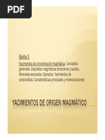 Yacimientos de Origen Magmático