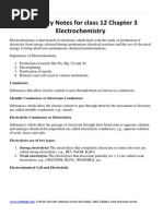 Chemistry Notes For Class 12 Chapter 3 Electrochemistry