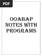 Ooabap Notes With Programs