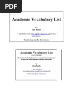 Academic Vocabulary List