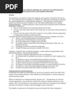 Q2. What Is Meant by Implied Authority of A Partner? Are Third Parties Affected by Restrictions Placed On Such Implied Authority?