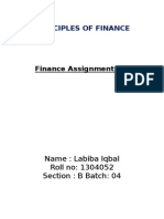 Principles of Finance Assignment 02