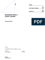 SINUMERIK 840D SL System Variables