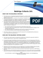 The Baldrige Criteria 101