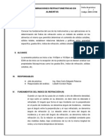 Determinacion Refractometicas en Alimentos