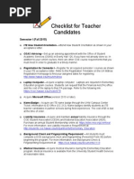 Checklist For Teacher Candidates