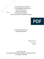 Fisiología, Higiene y Seguridad Industrial - Plan de Adiestramiento en Seguridad Industrial