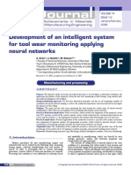 Development of An Intelligent System For Tool Wear Monitoring Applying Neural Networks