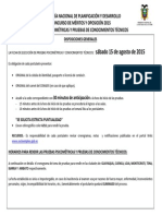 Distribucion Pruebas Psicometricas y de Conocimientos Tecnicos