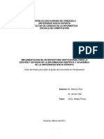 Mplementación de Un Repositorio Institucional para La Gestión y Difusión de La Información Científica y Académica