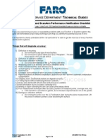 FaroArm and ScanArm Performance Verification Checklist