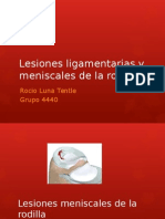 Lesiones Ligamentarias y Meniscales de La Rodilla