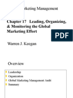 Global Marketing Management: Chapter 17 Leading, Organizing, & Monitoring The Global Marketing Effort