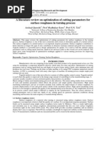 A Literature Review On Optimization of Cutting Parameters For Surface Roughness in Turning Process