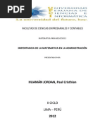 Importancia de La Matematica en La Administración