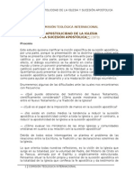 La Apostolicidad de La Iglesia y La Sucesion Apostolica