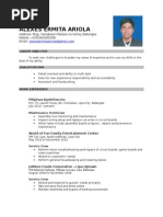 Alexes Ariola Resume