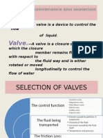 Presentation of Valves