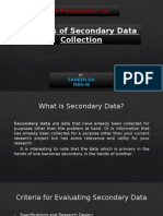 Sources of Secondary Data