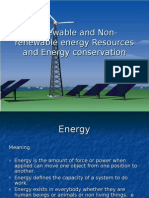 Renewable and Non-Renewable Energy Resources and Energy Conservation