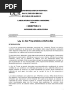 Informe 5. Ley de Las Proporciones Definidas