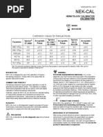 Sysmex Calibrator Chart