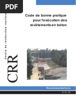 Code de Bonne Pratique Pour L'exécution Des Revêtement en Béton PDF