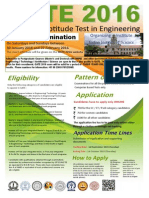 Graduate Aptitude Test in Engineering: Dates of Examination