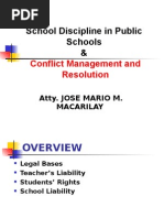 Legal Aspects of School Discipline For Public Sec. Schools