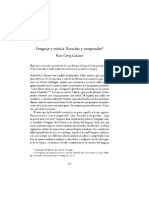 Lenguaje y Música. Escuchar y Comprender. H. G. Gadamer