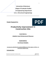 Productivity Improvement in Construction Site. Modification To Proposal