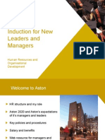 Induction For New Leaders and Managers: Human Resources and Organisational Development