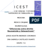 Diferencias Entre Artritis Reumatoide y Osteoartrosis