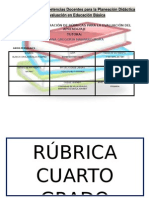 Rúbrica Cuarto Grado Español Bloque I