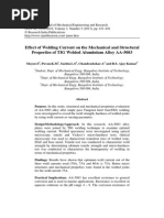 Effect of Welding Current On The Mechanical and Structural