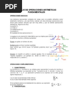 Manejo de Operaciones Aritmeticas Fundamentales