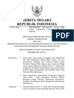 PMK 109 PMK.06 2009 Pedoman Pelaksanaan Inventarisasi BMN