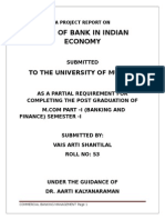 A Project Report On Role of Bank in Indian Economy