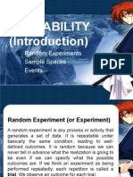 Probability (Introduction) : Random Experiments Sample Spaces Events