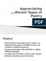 Appreciating Different Types of Poetry