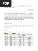 Assume Call Prices Are Right in NSE Option Chain. Verify If Put Call Parity Holds