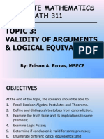 03 - ECE MATH 311 - Validity of Arguments and Logical Equivalence