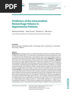 Predictors of The Intracerebral Hemorrhage Volume in Hypertensive Patients