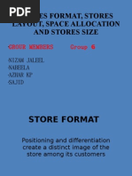 Stores Format, Store Layout, Space Allocation and Store Size